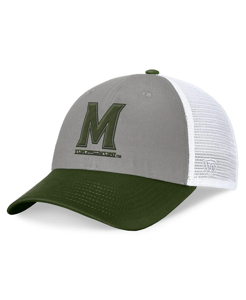 Top of the World Men's Gray/Green Maryland Terrapins Oht Military Appreciation Badge Trucker Adjustable Hat