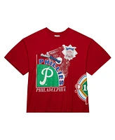 Mitchell & Ness Men's Red Philadelphia Phillies Cooperstown Collection Logo Blast T-Shirt