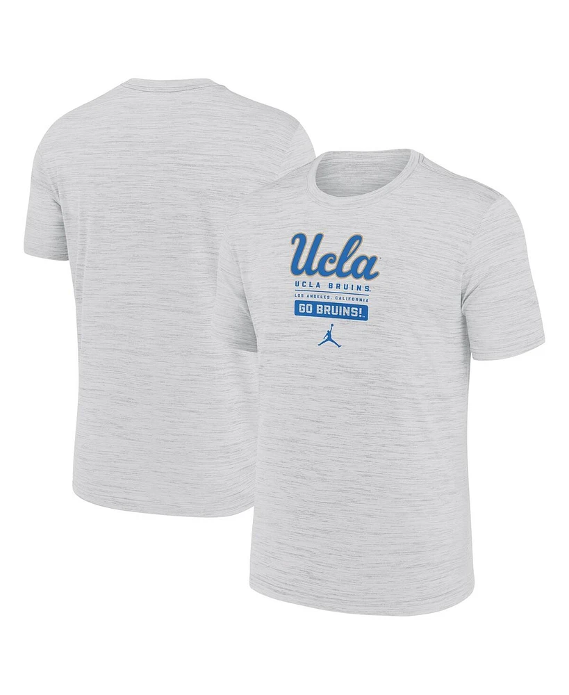 Jordan Men's White Ucla Bruins Campus Center Block Velocity Performance T-Shirt