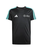 Adidas Big Boys and Girls Black Mercedes-amg Petronas F1 Team Fan Wear Dna Alpha Skin T-Shirt