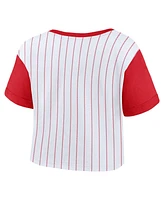 Fanatics Women's White/Red St. Louis Cardinals Large Logo Cropped T-Shirt