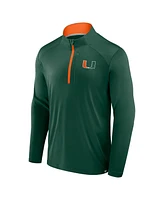 Fanatics Men's Green Miami Hurricanes Fundamental Defender Quarter-Zip Sweatshirt