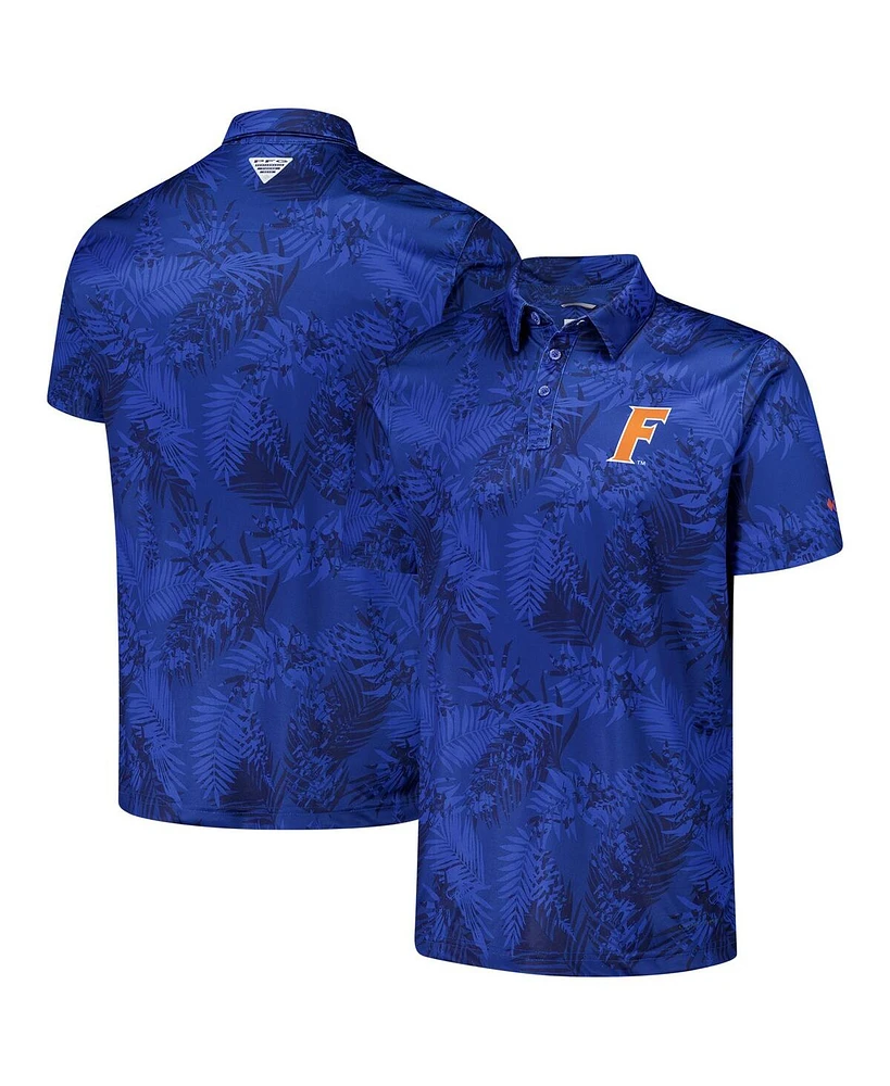 Columbia Men's Royal Florida Gators Pfg Super Terminal Tackle Omni-Shade Bangalow Polo Shirt