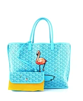 Pre-Owned Goyard Pm Anjou Reversible Tote Embroidered Coated Canvas