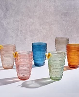 The Wine Savant Khen Beaded Highball Tumbler, Set of 6