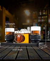 The Wine Savant Camera Shaped Wine and Whiskey Decanter Set