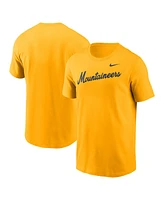 Nike Men's Gold West Virginia Mountaineers Baseball Wordmark T-Shirt