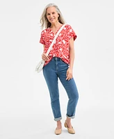Style & Co Plus Printed V-Neck Top, Exclusively at Macy's