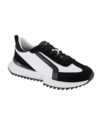 Karl Lagerfeld Paris Men's Perforated Metal Logo Running Sneakers