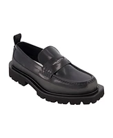 Karl Lagerfeld Paris Men's White Label Collection Front Logo Penny Loafers