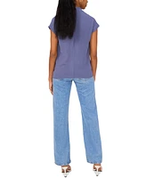 Sam & Jess Women's Solid-Color Wrap-Front Top