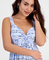 Jamie & Layla Petite Printed Twist-Front Sleeveless Maxi Dress