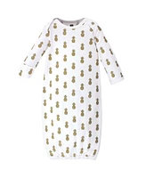 Hudson Baby Baby Girls Hudson Cotton Gowns, Pineapple, Preemie-Newborn