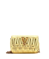 Pre-Owned Versace Mini Virtus Chain Flap Shoulder Bag Quilted Leather