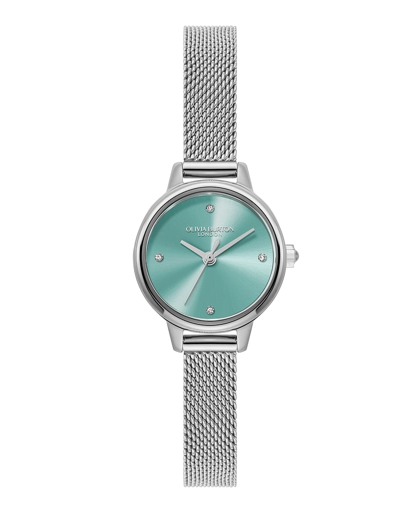 Olivia Burton Women's Mini Classic Silver Tone Stainless Steel Mesh Bracelet Watch, 23mm