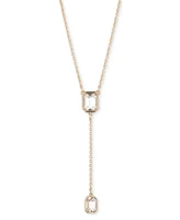 Lauren Ralph Lauren Gold-Tone Crystal Lariat Necklace, 16" + 3" extender