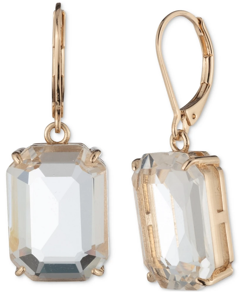 Lauren Ralph Gold-Tone Crystal Stone Drop Earrings