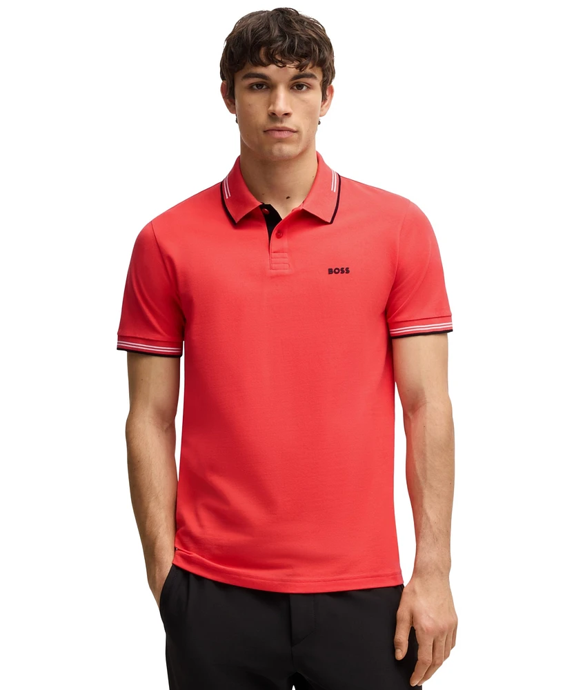 Boss by Hugo Men's Stretch-Cotton Slim-Fit Polo