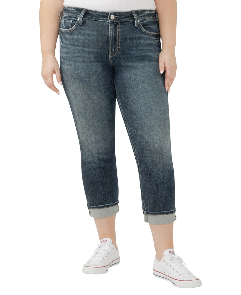 Silver Jeans Co. Plus Suki Mid Rise Curvy Fit Straight Crop