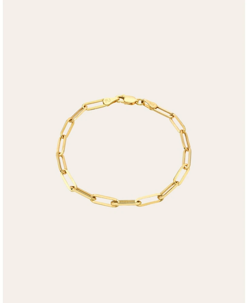 14k Gold Large Paper Clip Bracelet