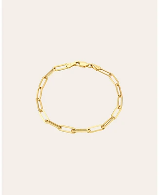 14k Gold Large Paper Clip Bracelet