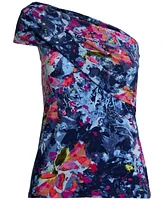Lauren Ralph Women's Print Stretch Jersey One-Shoulder Top