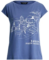 Lauren Ralph Women's Cotton-Blend Jersey Graphic Tee