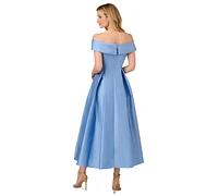 Adrianna Papell Women's Off-The-Shoulder Mikado Fit & Flare Dress
