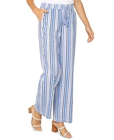 Liverpool Los Angeles Petite Striped Drawstring-Waist Pants
