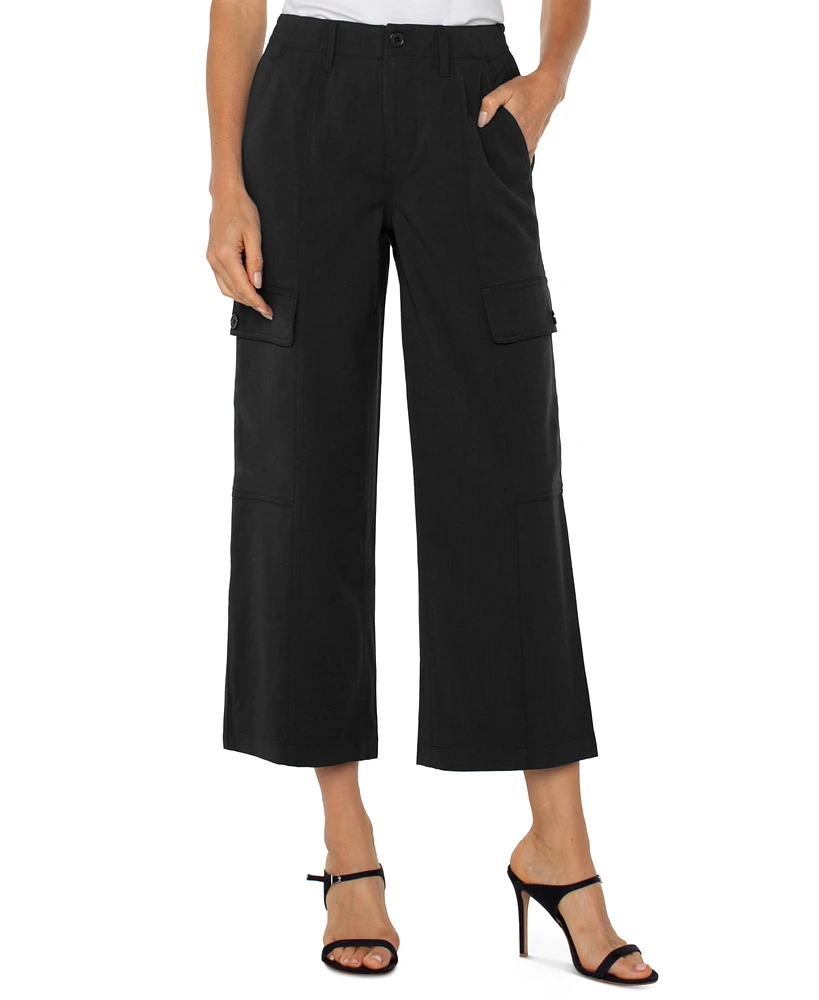 Liverpool Los Angeles Petite High-Rise Cropped Wide-Leg Pants
