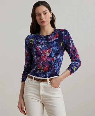 Lauren Ralph Women's Print Cotton-Blend Sweater