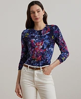 Lauren Ralph Women's Print Cotton-Blend Sweater