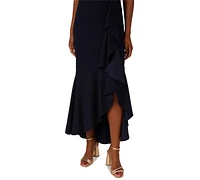 Adrianna Papell Women's Ruffled V-Neck High-Low Dress