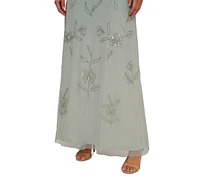 Adrianna Papell Plus Beaded Blouson Dress