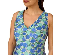 Adrianna Papell Plus Tulip Jacquard Sleeveless Dress