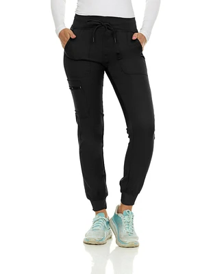 Medichic Women's Stretch Six Pocket Cargo Jogger Scrub Pants, Wine, X Small