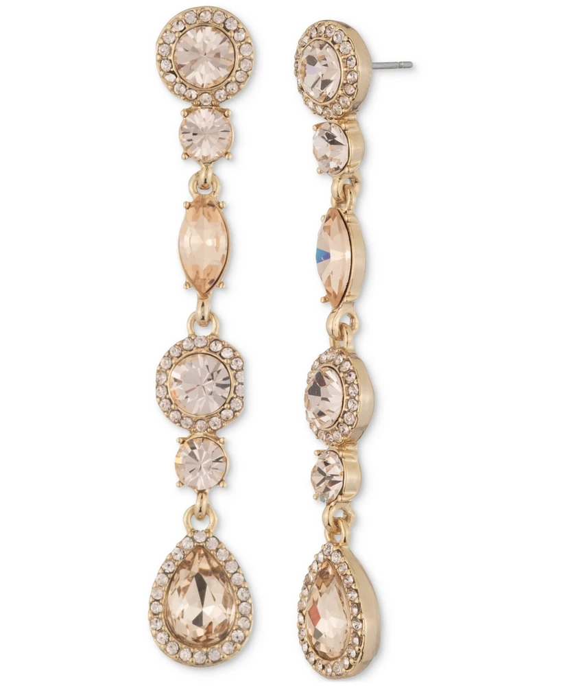 Givenchy Mixed Crystal Halo Linear Drop Earrings
