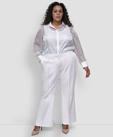 Dkny Plus Mid-Rise Straight-Leg Pants
