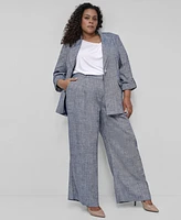 Dkny Plus One-Button Roll-Tab-Sleeve Jacket