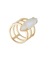 Adornia Fine Moonstone Marquis Ring 14k gold vermeil