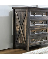 Farmhouse 8 Drawers Dresser Chests for Bedroom, Wood Rustic Wide Chset of Drawers,Storage Dressers Organizer for Bedroom, Living Room,Hallway