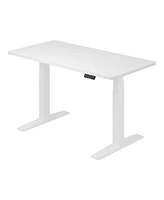 Flexispot E7-commercial 55 W Electric Adjustable Standing Desk, Rectangular Chipboard Top & Base, All White