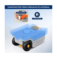 SereneLife 25 Liter Rv Portable Water Tank with Metal Handle, Large Wheels, and Convenient Features (Gray)