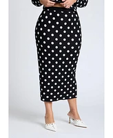 Eloquii Plus Polka Dot Sweater Midi Skirt