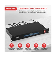 Pyle 19" Rack Mount 1800 Watt Power Conditioner with 8 Outlets