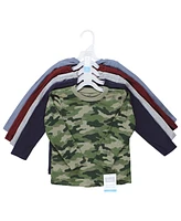 Hudson Baby Baby Boys Hudson Thermal Long Sleeve Tees 5pk, Basic Camo, 18-24 Months