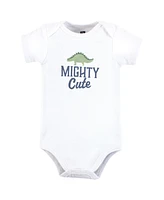 Hudson Baby Boys Cotton Bodysuits, Mighty Cute Dino, Preemie