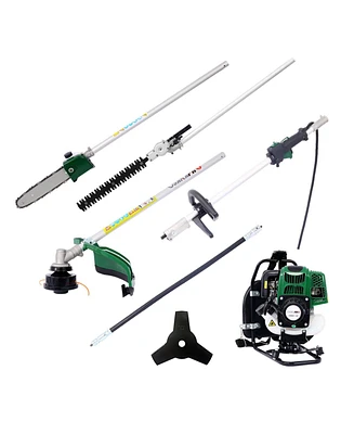 Backpack 4 in 1 Multi-Functional Trimming Tool, 31CC 4-stroke Garden Tool System with Gas Pole Saw, Hedge Trimmer, Grass Trimmer, and Brush Cutter Epa