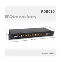 Pyle 8 Outlet Rack Mount Power Supply Center with Individual Outlet Switches