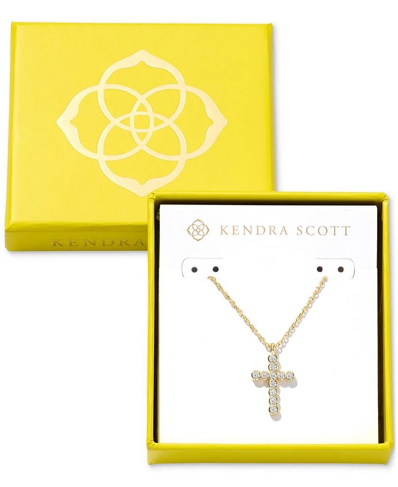 Kendra Scott 14k Gold-Plated Crystal Cross 19" Pendant Necklace